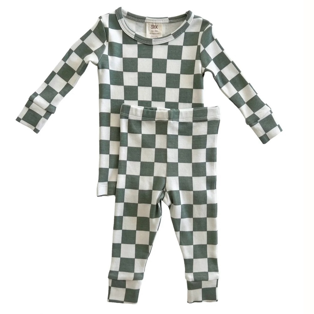SIIX Spearmint Love kids boys girls organic 2 piece set pajamas size 4T